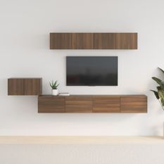 Ensemble de meubles TV 5 pcs Chêne marron Bois d'ingénierie