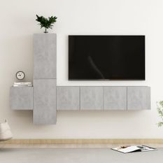 Ensemble de meubles TV 5 pcs Gris béton 6