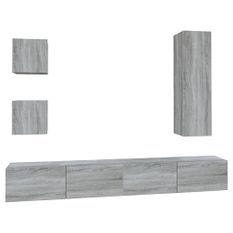 Ensemble de meubles TV 5 pcs Sonoma gris Bois d'ingénierie