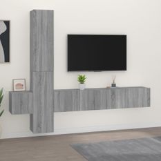 Ensemble de meubles TV 5 pcs Sonoma gris Bois d'ingénierie