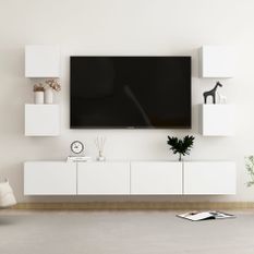 Ensemble de meubles TV 6 pcs Blanc 6