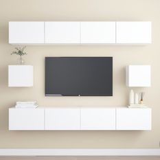 Ensemble de meubles TV 6 pcs Blanc 4