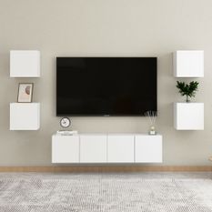 Ensemble de meubles TV 6 pcs Blanc