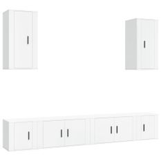 Ensemble de meubles TV 6 pcs Blanc Bois d'ingénierie