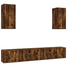 Ensemble de meubles TV 6 pcs Chêne fumé Bois d'ingénierie