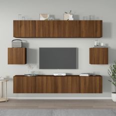 Ensemble de meubles TV 6 pcs Chêne marron Bois d'ingénierie