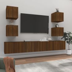 Ensemble de meubles TV 6 pcs Chêne marron Bois d'ingénierie