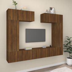 Ensemble de meubles TV 6 pcs Chêne marron Bois d'ingénierie