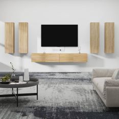 Ensemble de meubles TV 6 pcs Chêne sonoma Bois d'ingénierie