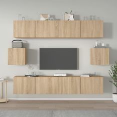 Ensemble de meubles TV 6 pcs Chêne sonoma Bois d'ingénierie