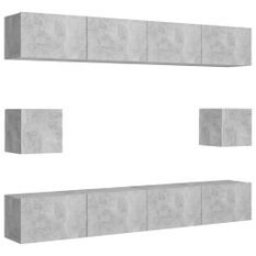 Ensemble de meubles TV 6 pcs Gris béton 6