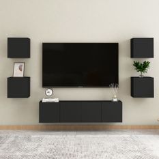 Ensemble de meubles TV 6 pcs Noir 4