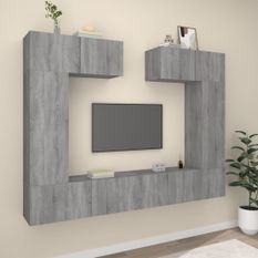 Ensemble de meubles TV 6 pcs Sonoma gris Bois d'ingénierie 2