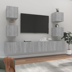Ensemble de meubles TV 6 pcs Sonoma gris Bois d'ingénierie
