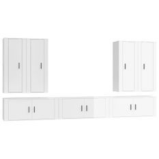 Ensemble de meubles TV 7 pcs Blanc brillant Bois d'ingénierie