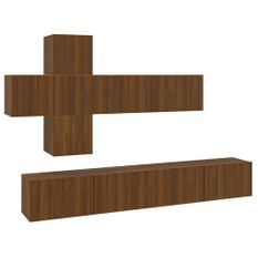 Ensemble de meubles TV 7 pcs Chêne marron Bois d'ingénierie