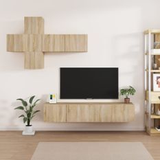 Ensemble de meubles TV 7 pcs Chêne sonoma Bois d'ingénierie