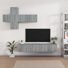 Ensemble de meubles TV 7 pcs Sonoma gris Bois d'ingénierie