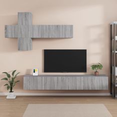 Ensemble de meubles TV 7 pcs Sonoma gris Bois d'ingénierie