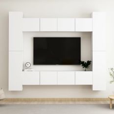 Ensemble de meubles TV 8 pcs Blanc 9