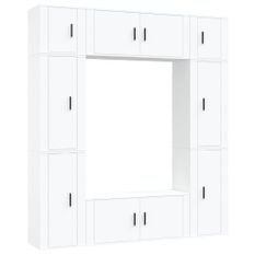 Ensemble de meubles TV 8 pcs Blanc Bois d'ingénierie