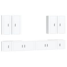 Ensemble de meubles TV 8 pcs Blanc Bois d'ingénierie