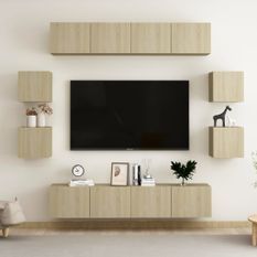 Ensemble de meubles TV 8 pcs Chêne sonoma