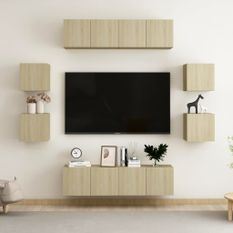 Ensemble de meubles TV 8 pcs Chêne sonoma 7