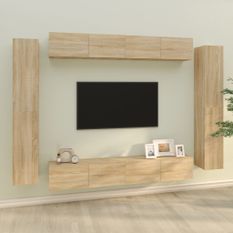 Ensemble de meubles TV 8 pcs Chêne sonoma Bois d'ingénierie