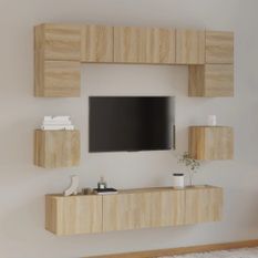 Ensemble de meubles TV 8 pcs Chêne sonoma Bois d'ingénierie