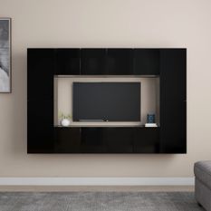 Ensemble de meubles TV 8 pcs Noir 8