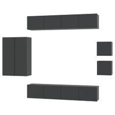 Ensemble de meubles TV 8 pcs Noir Bois d'ingénierie