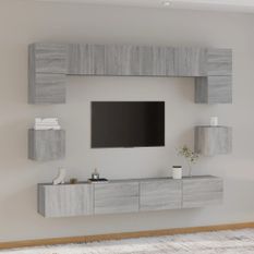Ensemble de meubles TV 8 pcs Sonoma gris Bois d'ingénierie