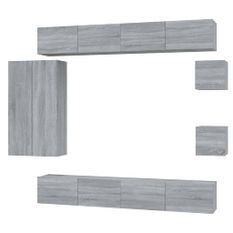 Ensemble de meubles TV 8 pcs Sonoma gris Bois d'ingénierie