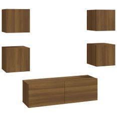 Ensemble de meubles TV muraux Chêne marron Bois d'ingénierie