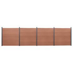 Ensemble de panneaux de clôture marron 699x186 cm WPC