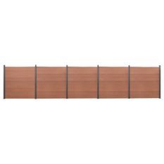 Ensemble de panneaux de clôture marron 872x186 cm WPC