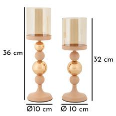 Ensemble de porte-bougies 2 pièces cm ø10x32-10x36