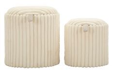 Ensemble de poufs göteborg, 2 pièces, ø 40 x 42 cm - 31 x 32 cm