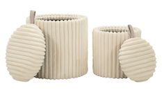 Ensemble de poufs göteborg, 2 pièces, ø 40 x 42 cm - 31 x 32 cm