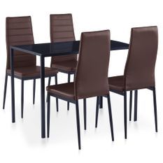 Ensemble de salle à manger 5 pcs Marron