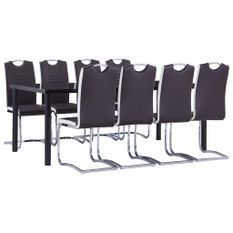 Ensemble de salle à manger 9 pcs Similicuir Marron 7