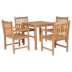 Ensemble de salle à manger d'extérieur 5pcs Bois solide de teck