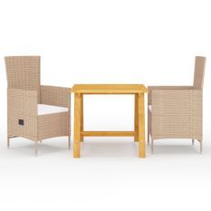 Ensemble de salle à manger de jardin 3 pcs Beige 8