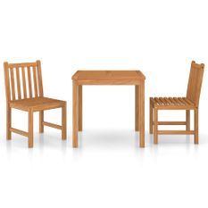 Ensemble de salle à manger de jardin 3 pcs Bois de teck solide 8