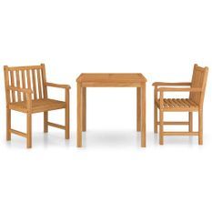 Ensemble de salle à manger de jardin 3 pcs Bois de teck solide 5