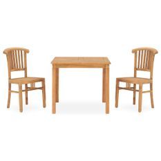 Ensemble de salle à manger de jardin 3 pcs Bois de teck solide 3