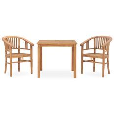 Ensemble de salle à manger de jardin 3 pcs Bois de teck solide