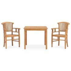 Ensemble de salle à manger de jardin 3 pcs Bois de teck solide