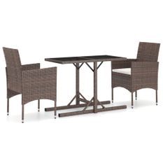 Ensemble de salle à manger de jardin 3 pcs Marron 20